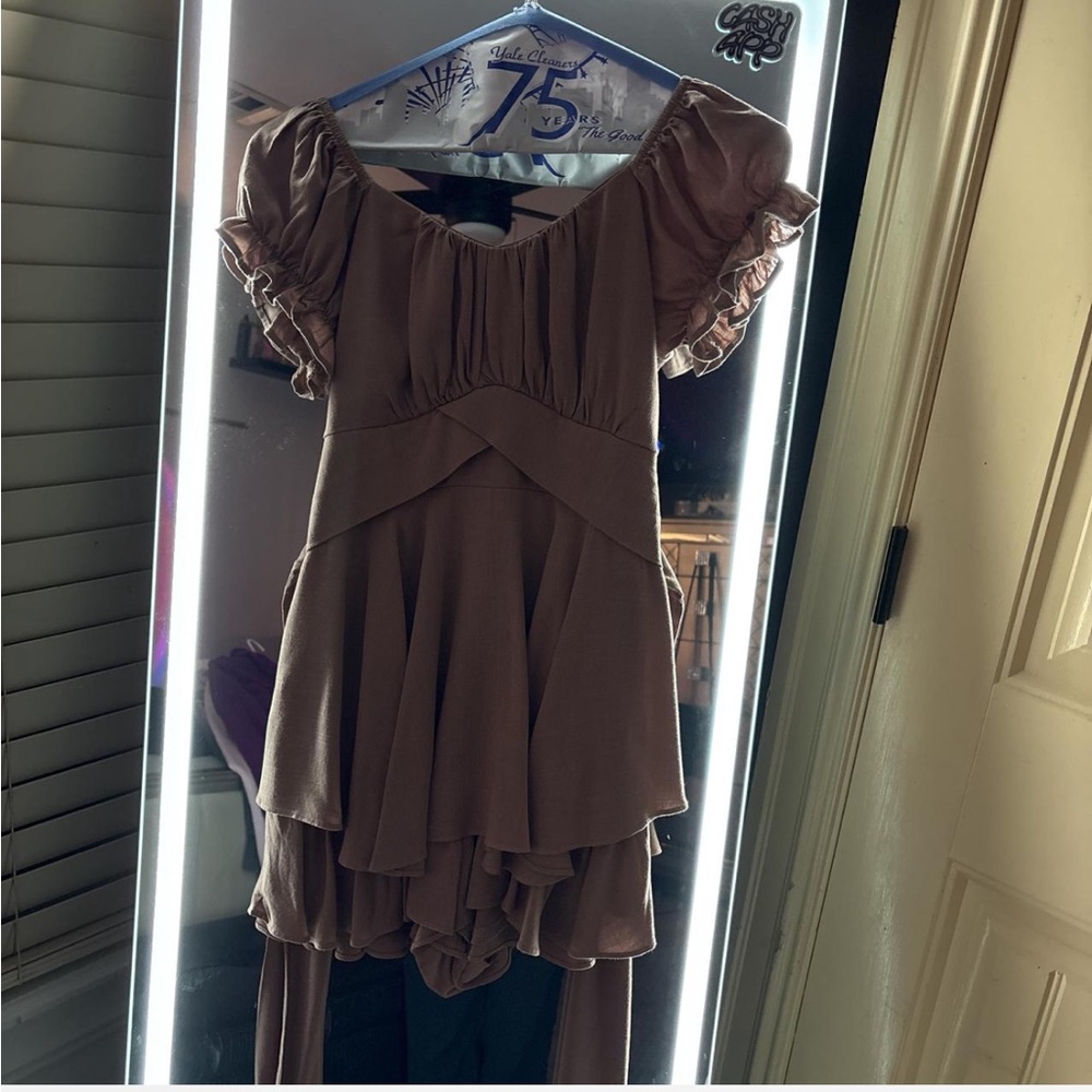 Ruffled Brown Dress